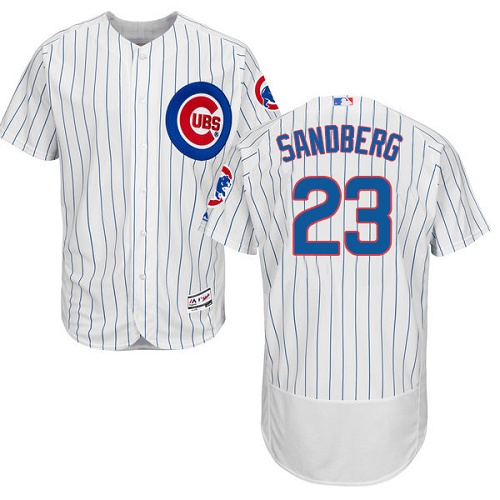 Men's Majestic Chicago Cubs #23 Ryne Sandberg Authentic White Home Cool Base MLB Jersey Z7A2