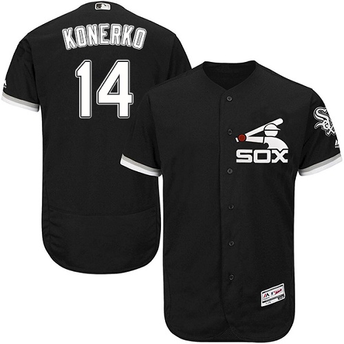 Men's Majestic Chicago White Sox #14 Paul Konerko Black Flexbase Authentic Collection MLB Jersey R1R8