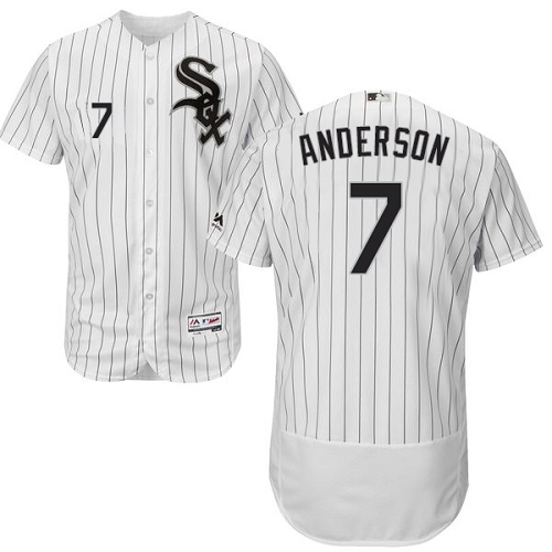 Men's Majestic Chicago White Sox #7 Tim Anderson White/Black Flexbase Authentic Collection MLB Jersey A3Z0