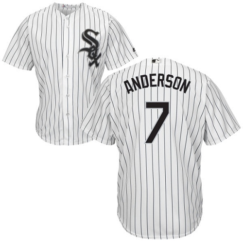 Men's Majestic Chicago White Sox #7 Tim Anderson Replica White Home Cool Base MLB Jersey I5B9