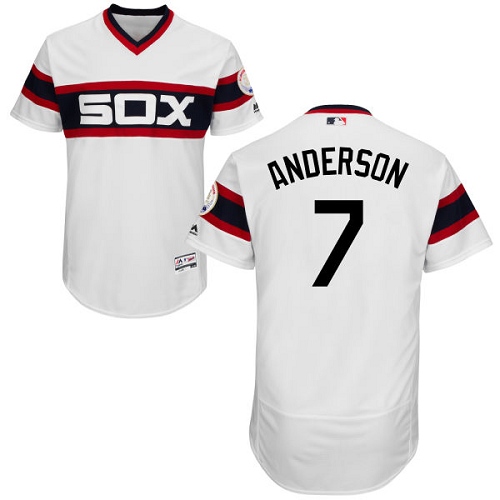 Men's Majestic Chicago White Sox #7 Tim Anderson White Flexbase Authentic Collection MLB Jersey B8P6