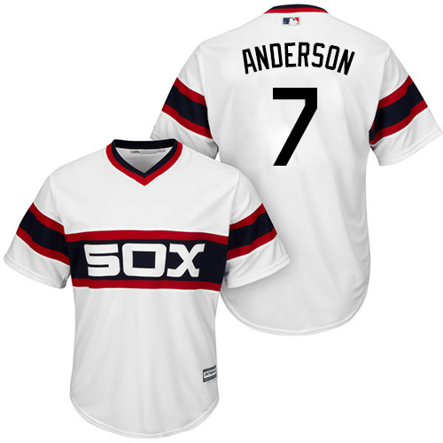 Men's Majestic Chicago White Sox #7 Tim Anderson Replica White 2013 Alternate Home Cool Base MLB Jersey R8E9