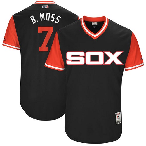 Men's Majestic Chicago White Sox #7 Tim Anderson "B. Moss" Authentic Black 2017 Players Weekend MLB Jersey D6G3