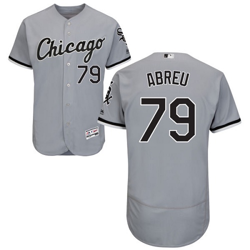 Men's Majestic Chicago White Sox #79 Jose Abreu Authentic Grey Road Cool Base MLB Jersey V8H1