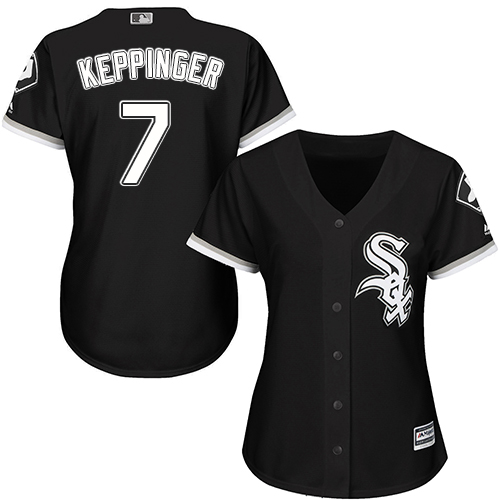 Women's Majestic Chicago White Sox #7 Jeff Keppinger Authentic Black Alternate Home Cool Base MLB Jersey Q6K9